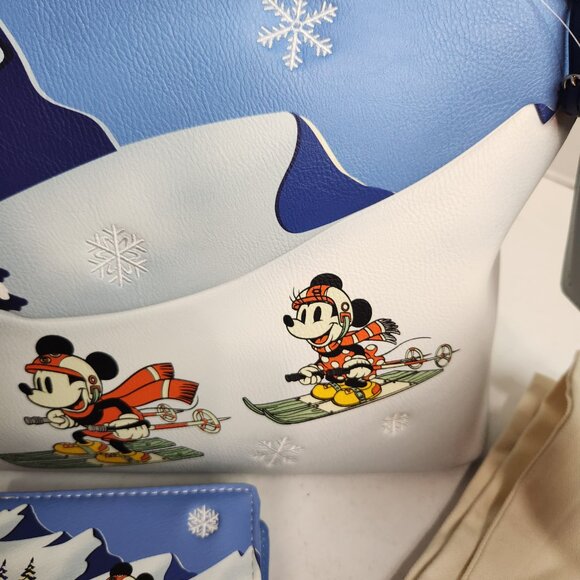 NWT 3 Piece Disney Our Her Universe Ski Tote Bag Wristlet Pouch & Wallet - Picture 4 of 16